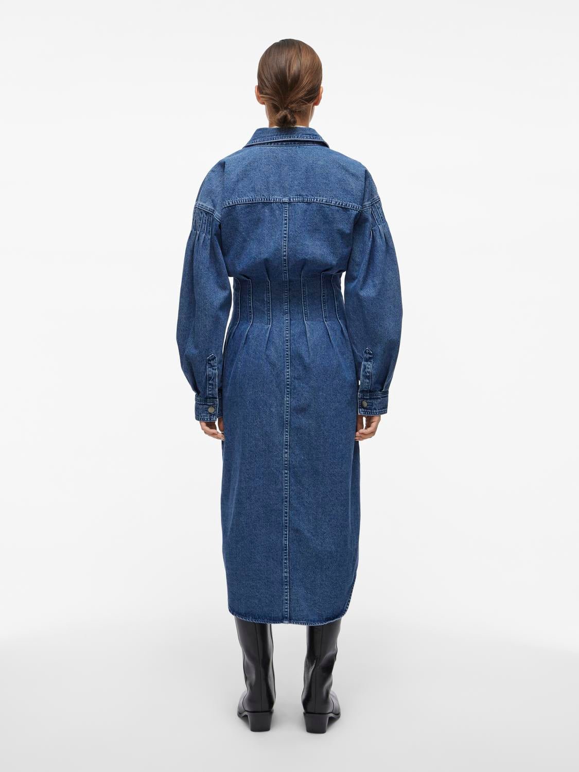 ROUANNELIESE Midi Dress - Dark Blue Denim - VERO MODA & VILA Bergvik